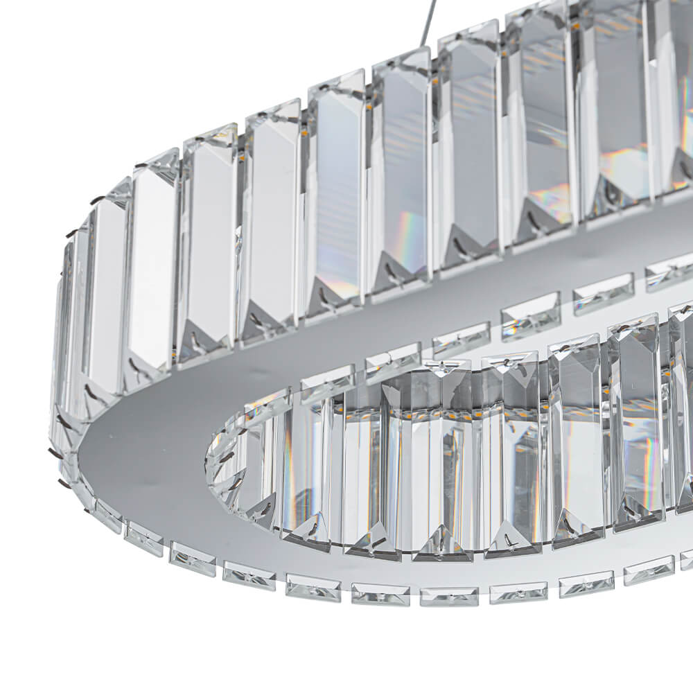 Luxury Oval Crystal LED Linear Kitchen Island Chandelier - LightfixturesUAE