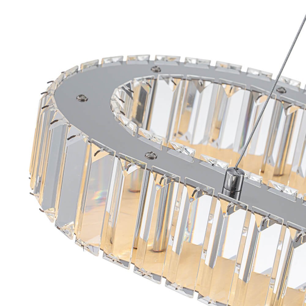 Luxury Oval Crystal LED Linear Kitchen Island Chandelier - LightfixturesUAE