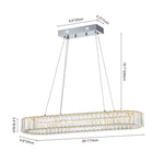 Luxury Oval Crystal LED Linear Kitchen Island Chandelier - LightfixturesUAE