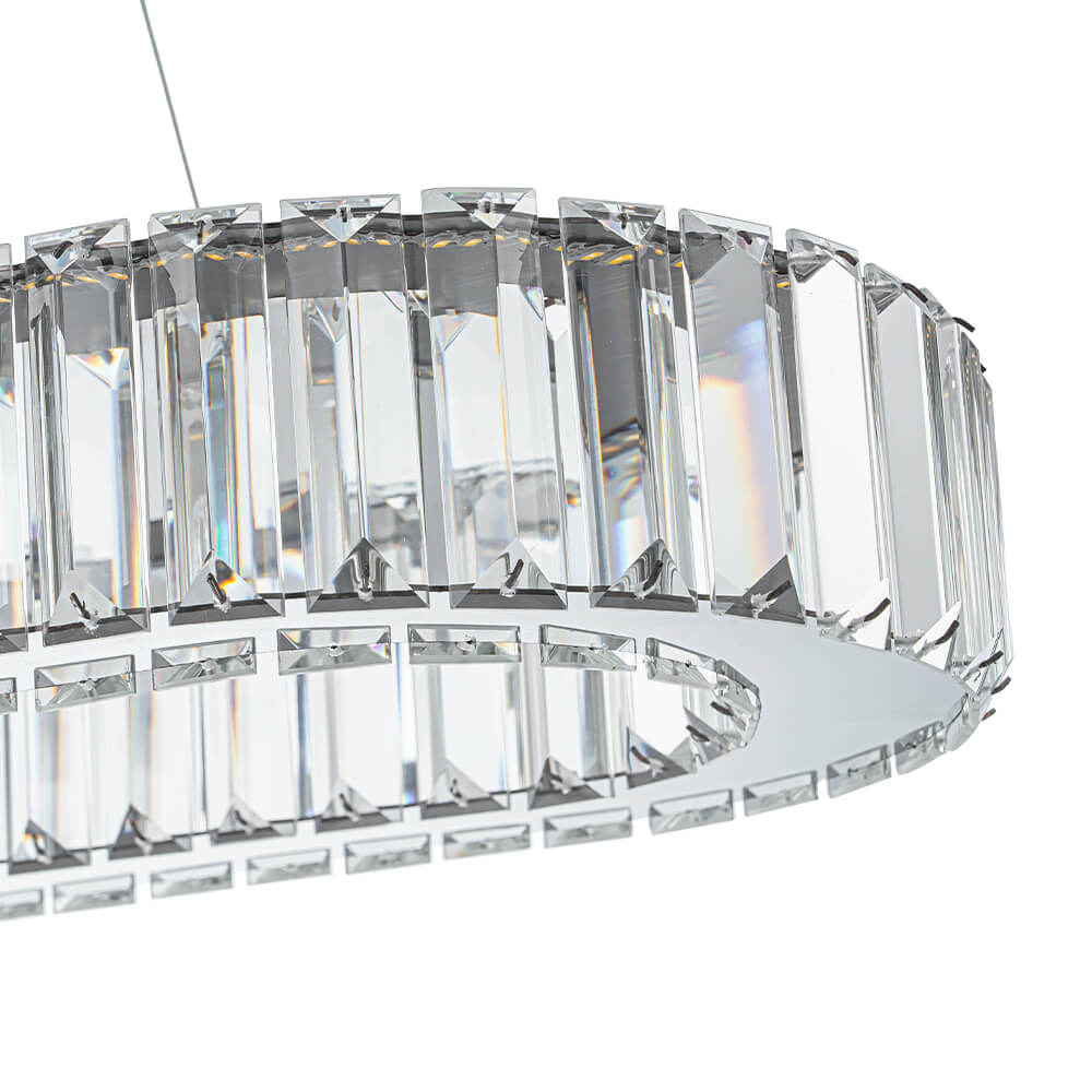 Luxury Oval Crystal LED Linear Kitchen Island Chandelier - LightfixturesUAE