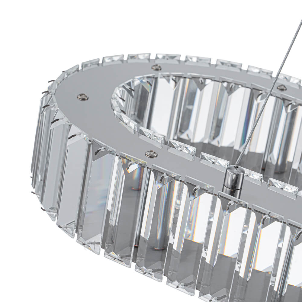Luxury Oval Crystal LED Linear Kitchen Island Chandelier - LightfixturesUAE