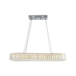 Luxury Oval Crystal LED Linear Kitchen Island Chandelier - LightfixturesUAE