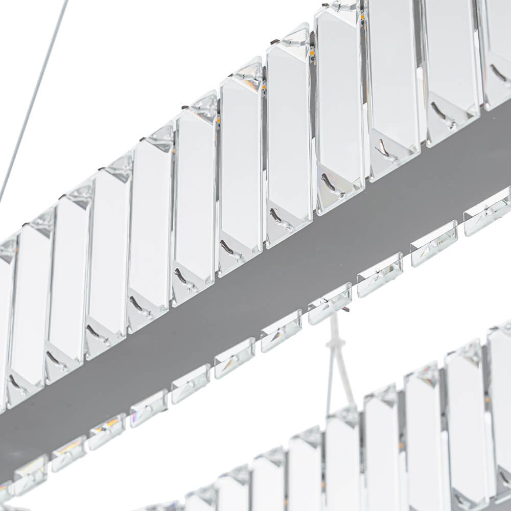 Luxury Oval Crystal LED Linear Kitchen Island Chandelier - LightfixturesUAE