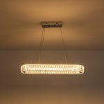 Luxury Oval Crystal LED Linear Kitchen Island Chandelier - LightfixturesUAE