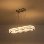 Luxury Oval Crystal LED Linear Kitchen Island Chandelier - LightfixturesUAE