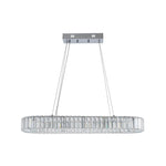 Luxury Oval Crystal LED Linear Kitchen Island Chandelier - LightfixturesUAE