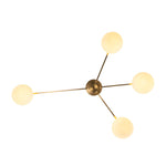 Mid - century 3/4 - Light Oval Glass Sputnik Semi - flush Mount Chandelier - LightfixturesUAE