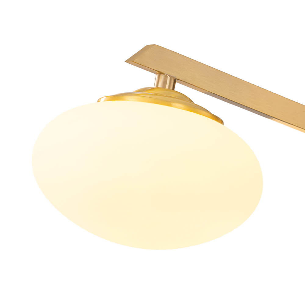 Mid - century 3/4 - Light Oval Glass Sputnik Semi - flush Mount Chandelier - LightfixturesUAE