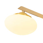 Mid - century 3/4 - Light Oval Glass Sputnik Semi - flush Mount Chandelier - LightfixturesUAE
