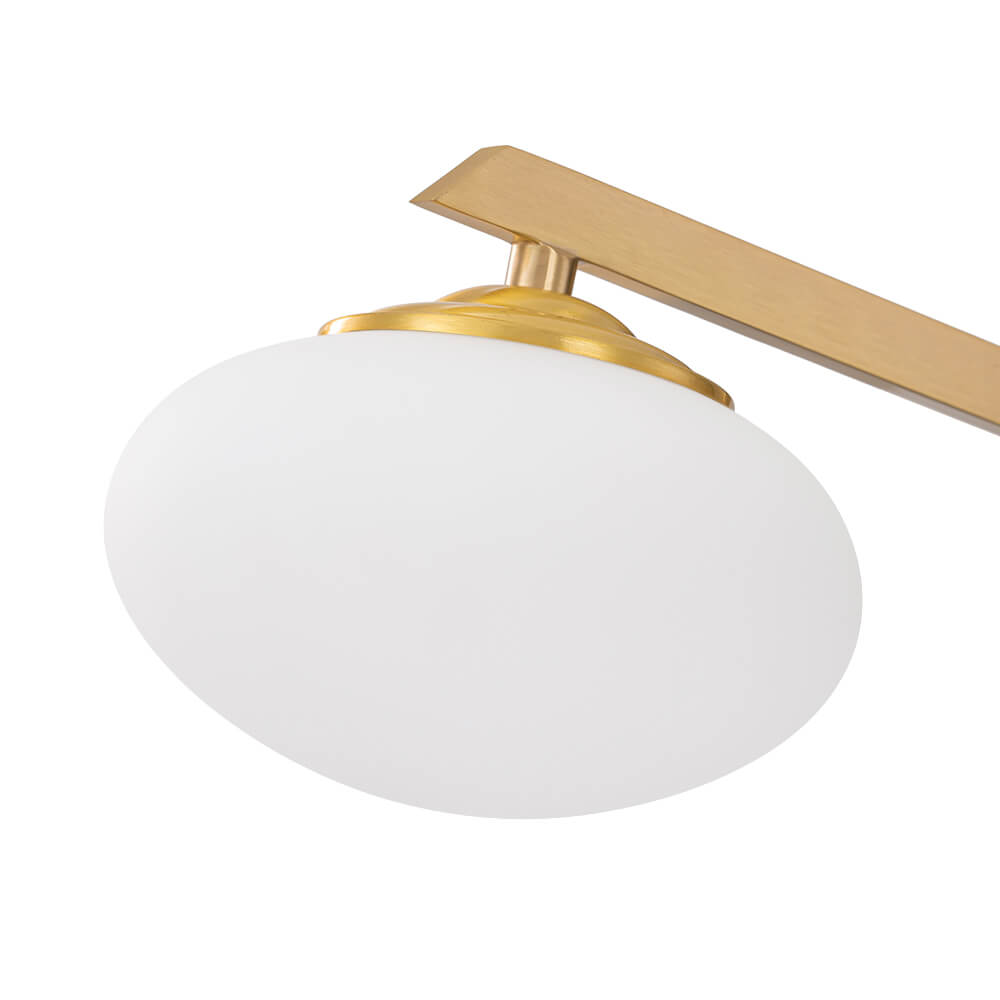 Mid - century 3/4 - Light Oval Glass Sputnik Semi - flush Mount Chandelier - LightfixturesUAE