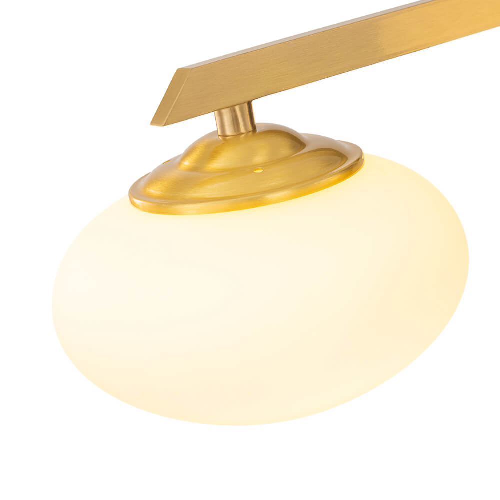 Mid - century 3/4 - Light Oval Glass Sputnik Semi - flush Mount Chandelier - LightfixturesUAE