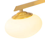 Mid - century 3/4 - Light Oval Glass Sputnik Semi - flush Mount Chandelier - LightfixturesUAE