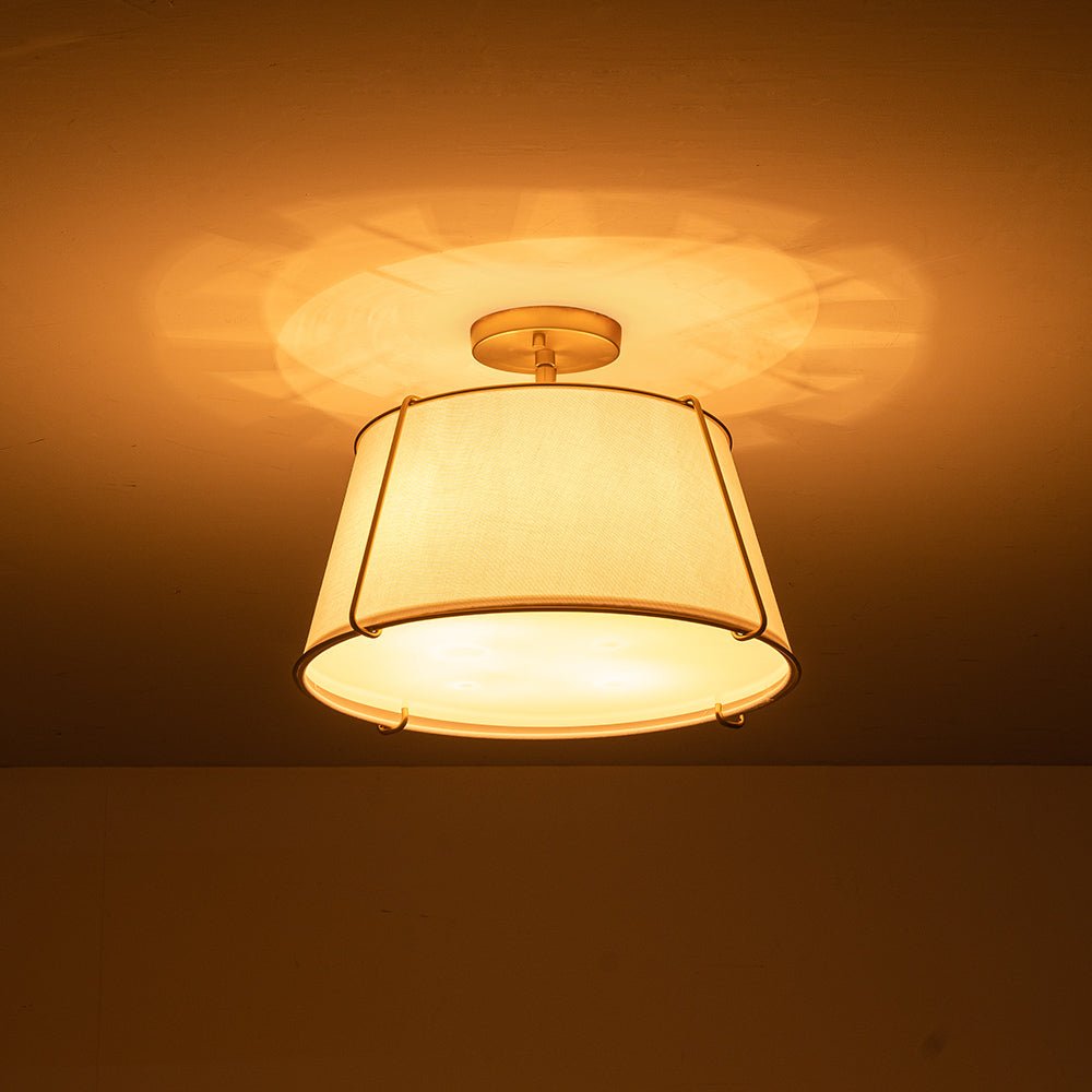 Mid - Century 4 - Light Drum Semi - Flush Mount - LightfixturesUAE