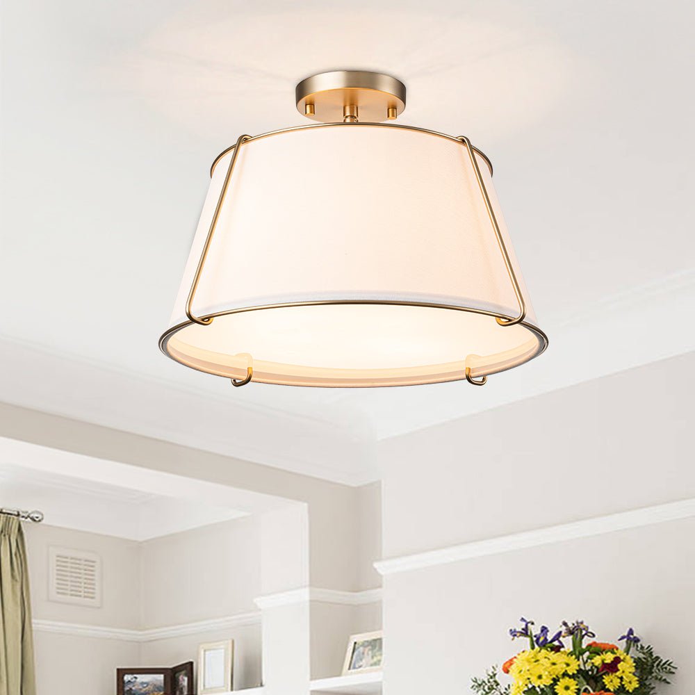 Mid - Century 4 - Light Drum Semi - Flush Mount - LightfixturesUAE