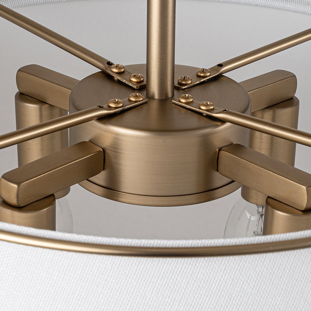 Mid - Century 4 - Light Drum Semi - Flush Mount - LightfixturesUAE