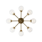 Mid Century 6 - Light Clear Stripe Glass Sputnik Flush Mount - LightfixturesUAE