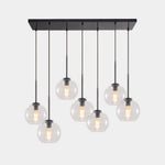 Mid - Century 7 - Lights Linear Cluster Globe Pendant Light - LightfixturesUAE