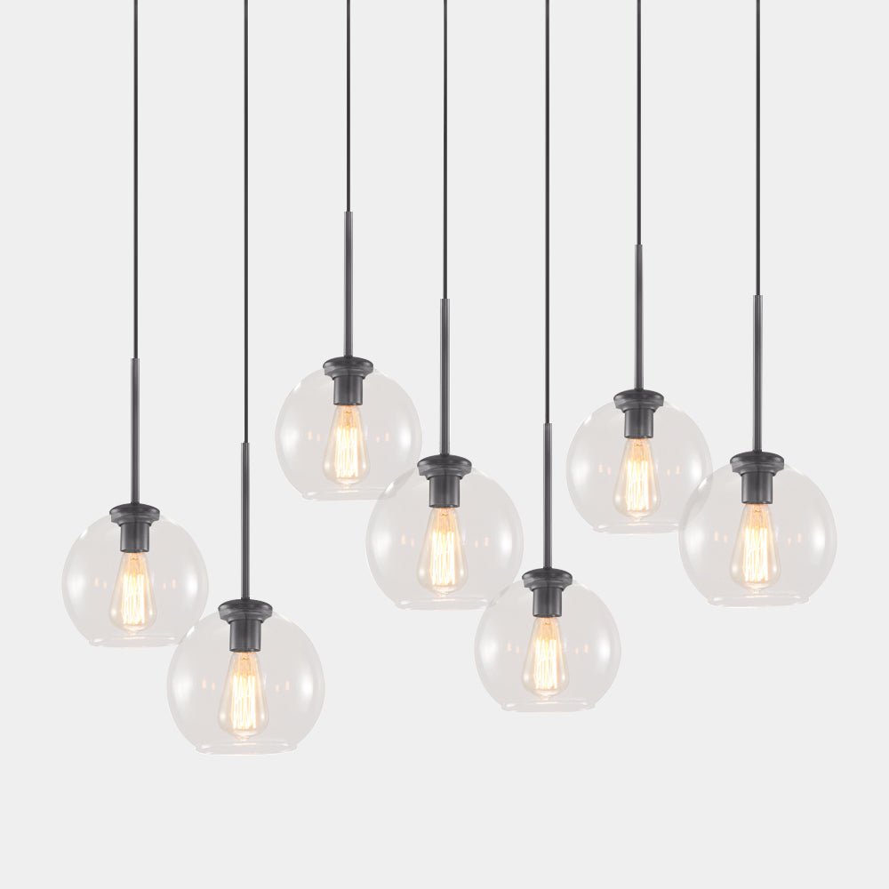 Mid - Century 7 - Lights Linear Cluster Globe Pendant Light - LightfixturesUAE