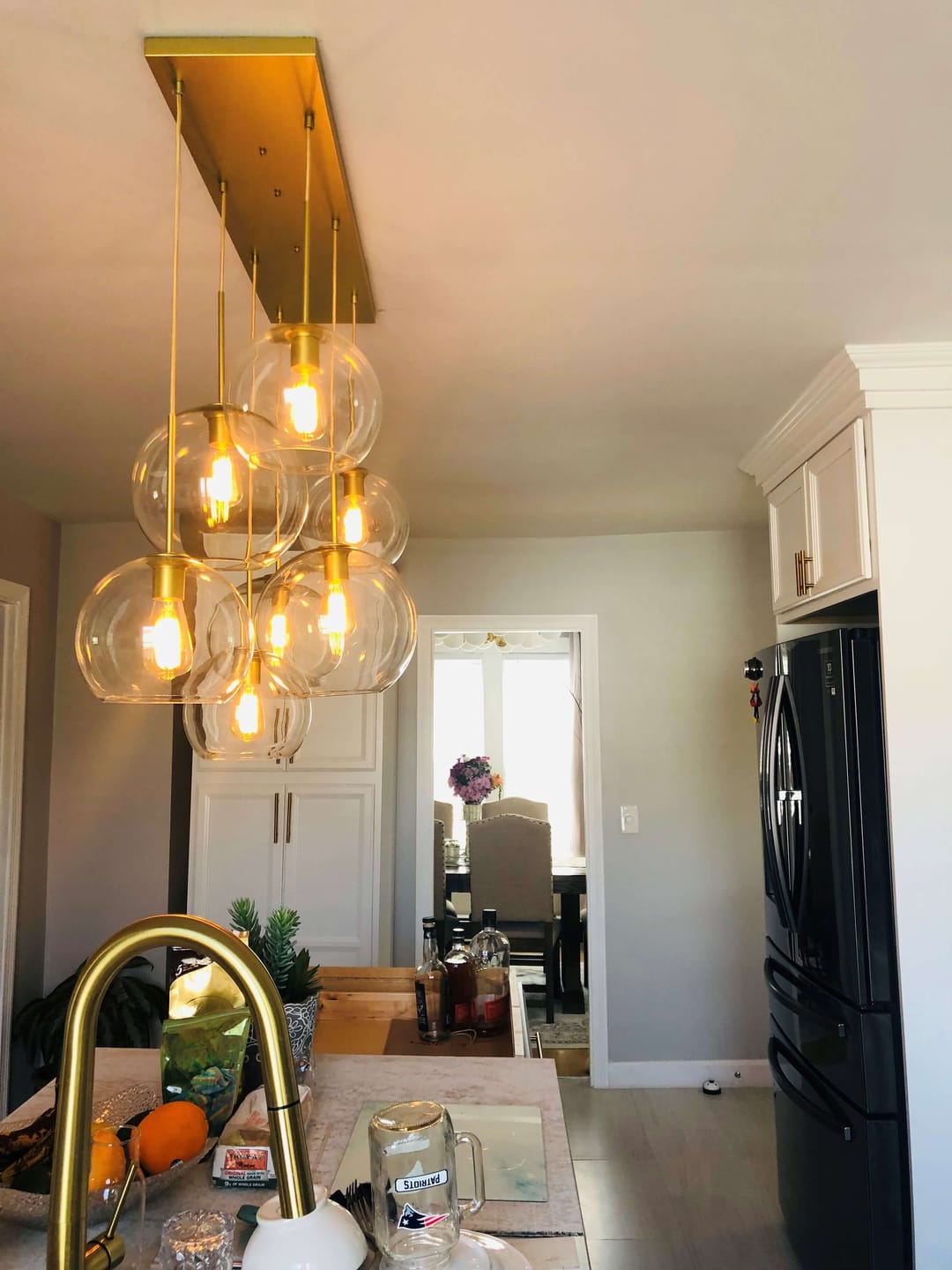 Mid - Century 7 - Lights Linear Cluster Globe Pendant Light - LightfixturesUAE