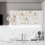 Mid - Century 7 - Lights Linear Cluster Globe Pendant Light - LightfixturesUAE