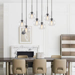 Mid - Century 7 - Lights Linear Cluster Globe Pendant Light - LightfixturesUAE