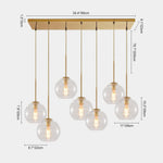 Mid - Century 7 - Lights Linear Cluster Globe Pendant Light - LightfixturesUAE