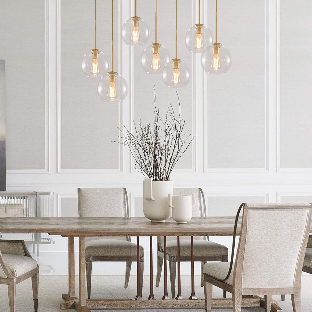 Mid - Century 7 - Lights Linear Cluster Globe Pendant Light - LightfixturesUAE