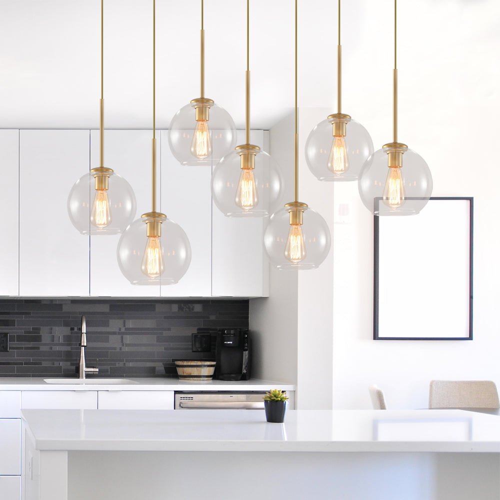 Mid - Century 7 - Lights Linear Cluster Globe Pendant Light - LightfixturesUAE