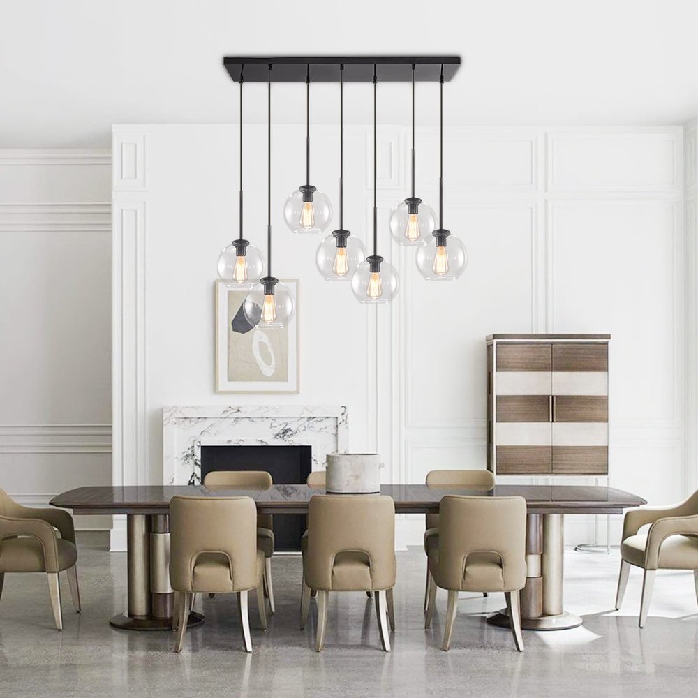 Mid - Century 7 - Lights Linear Cluster Globe Pendant Light - LightfixturesUAE