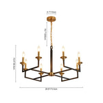 Mid - Century 8 - Light Geometric Candle Chandelier - LightfixturesUAE