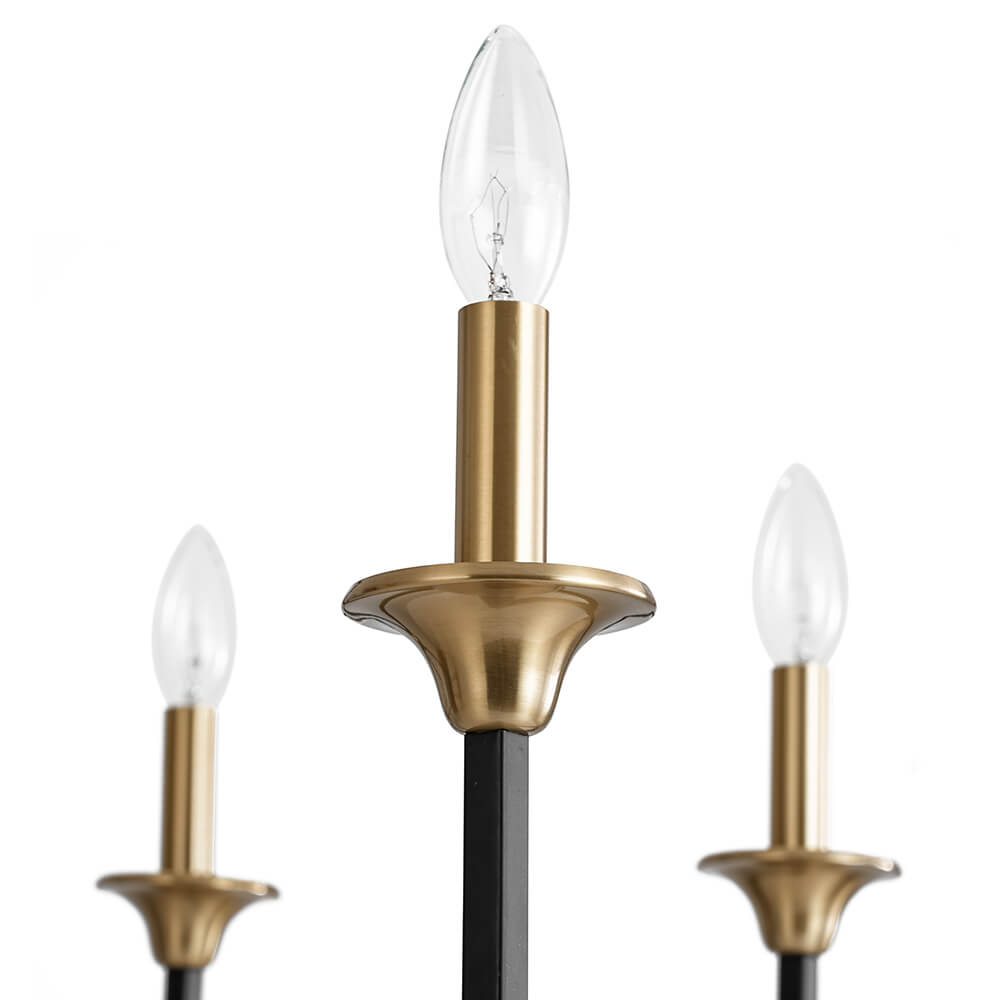 Mid - Century 8 - Light Geometric Candle Chandelier - LightfixturesUAE
