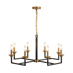 Mid - Century 8 - Light Geometric Candle Chandelier - LightfixturesUAE