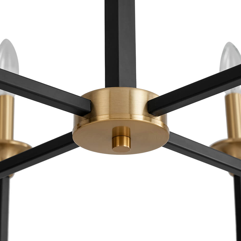 Mid - Century 8 - Light Geometric Candle Chandelier - LightfixturesUAE