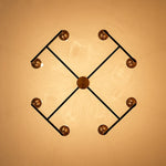Mid - Century 8 - Light Geometric Candle Chandelier - LightfixturesUAE