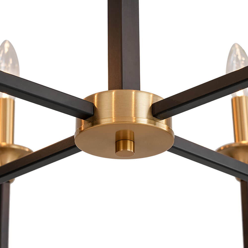 Mid - Century 8 - Light Geometric Candle Chandelier - LightfixturesUAE