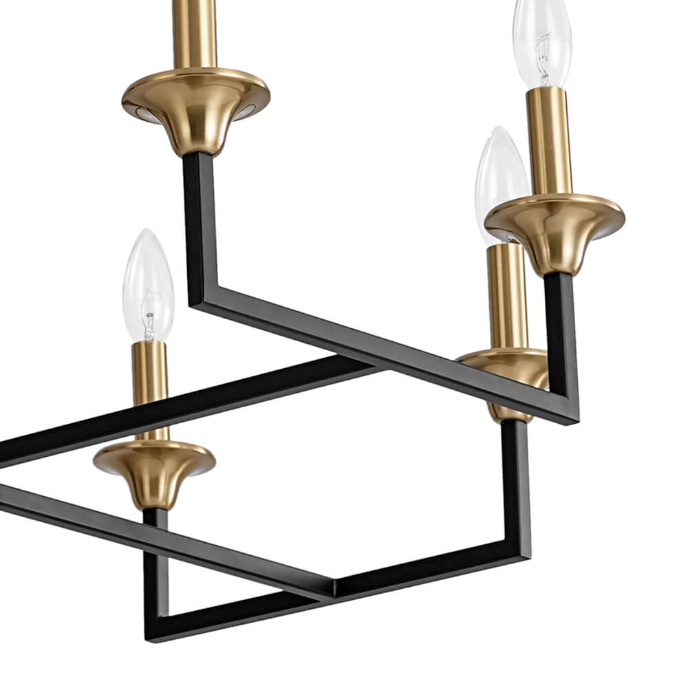 Mid - Century 8 - Light Geometric Candle Chandelier - LightfixturesUAE