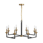 Mid - Century 8 - Light Geometric Candle Chandelier - LightfixturesUAE