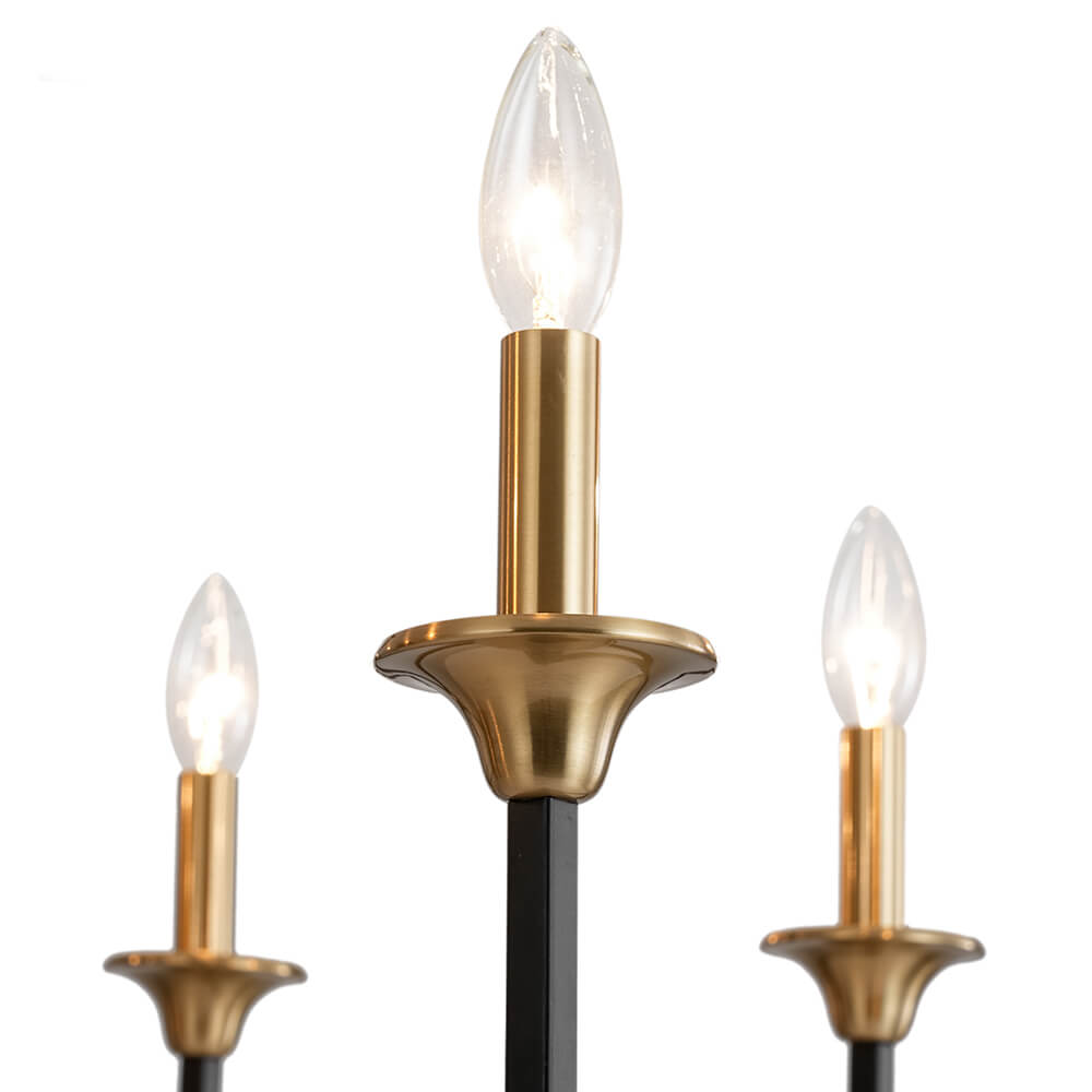 Mid - Century 8 - Light Geometric Candle Chandelier - LightfixturesUAE
