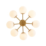 Mid - century 8 - Light Glass Globe Sputnik Semi - Flush Mount - LightfixturesUAE