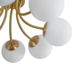 Mid - century 8 - Light Glass Globe Sputnik Semi - Flush Mount - LightfixturesUAE