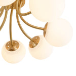 Mid - century 8 - Light Glass Globe Sputnik Semi - Flush Mount - LightfixturesUAE