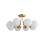 Mid - century 8 - Light Glass Globe Sputnik Semi - Flush Mount - LightfixturesUAE