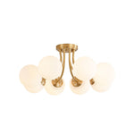 Mid - century 8 - Light Glass Globe Sputnik Semi - Flush Mount - LightfixturesUAE