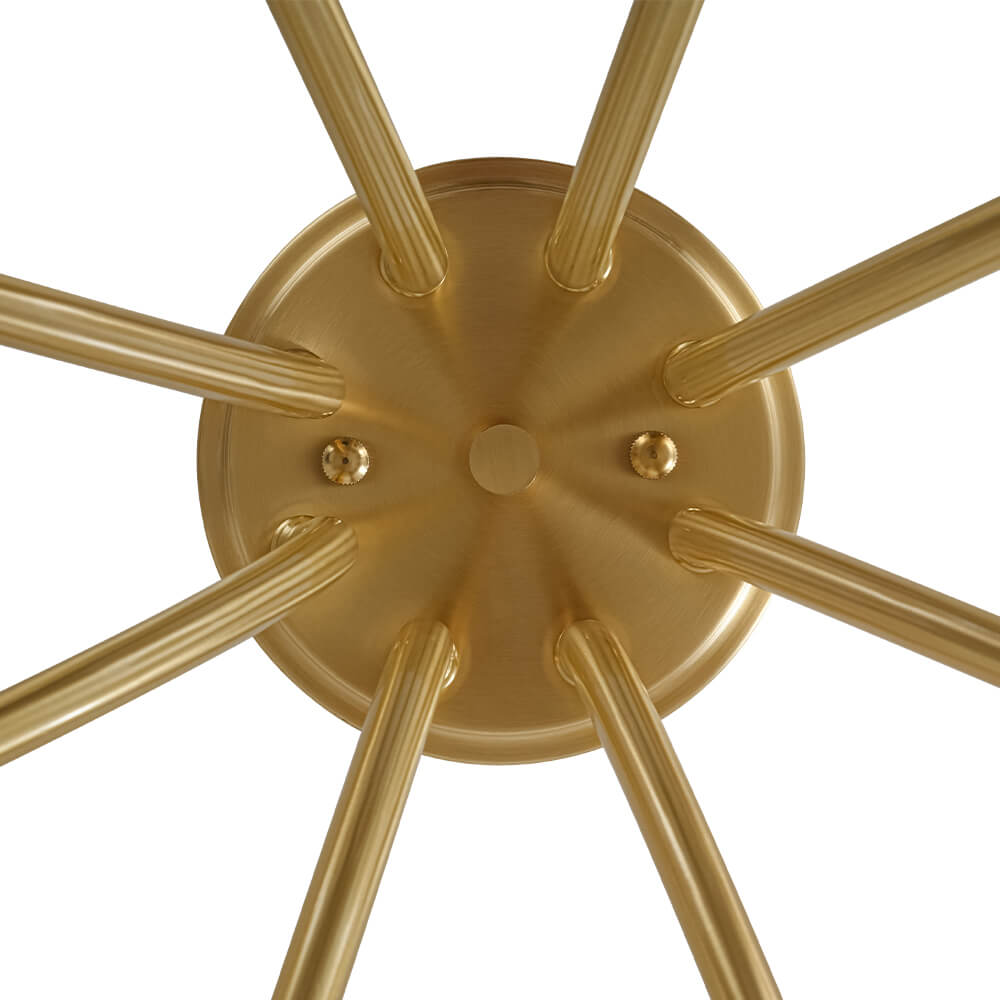 Mid - century 8 - Light Glass Globe Sputnik Semi - Flush Mount - LightfixturesUAE