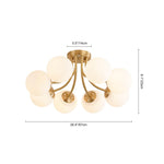 Mid - century 8 - Light Glass Globe Sputnik Semi - Flush Mount - LightfixturesUAE