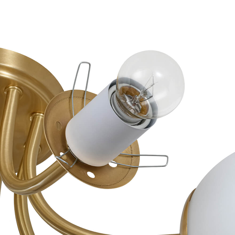 Mid - century 8 - Light Glass Globe Sputnik Semi - Flush Mount - LightfixturesUAE