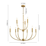 Mid - Century 9 - Light Candle Branch Chandelier - LightfixturesUAE