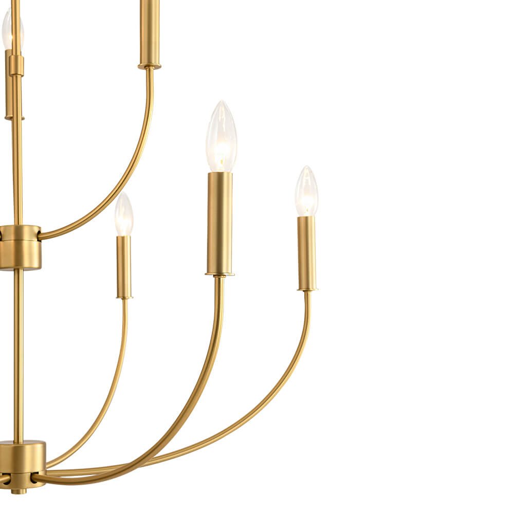 Mid - Century 9 - Light Candle Branch Chandelier - LightfixturesUAE