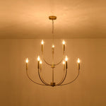 Mid - Century 9 - Light Candle Branch Chandelier - LightfixturesUAE