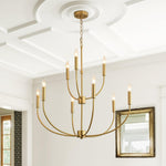 Mid - Century 9 - Light Candle Branch Chandelier - LightfixturesUAE